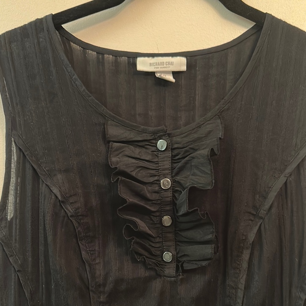 Richard Chai for Target Black Sleeveless Dress | Ruffle Front | Size 11